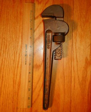 Vintage Good Cond Berylco 12 " Pipe Wrench Becu Non - Spark Safety Tool