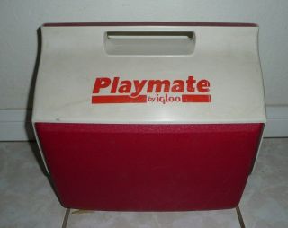 Vintage Playmate By Igloo Cooler - Red 1980’s 14 " X10 " X14 " Size 16 Quart