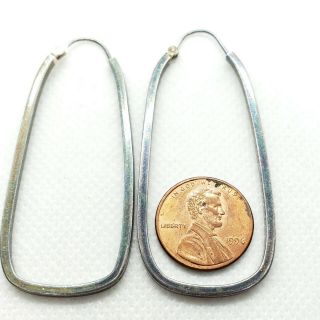Vintage Sterling Silver 925 Chunky Hook Earrings 2