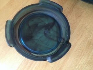 Vintage Davidson Art Deco Blue Cloud Glass Bowl and Stand 6