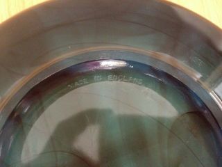 Vintage Davidson Art Deco Blue Cloud Glass Bowl and Stand 7