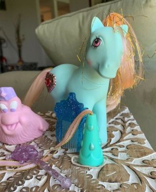 Vintage G1 My Little Pony Princess Serena With Cheery Damsel Hat Wand Pick