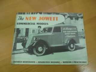 The Jowett Commercial Models Vintage Classic Car Brochure 1940 