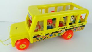 Vintage Fisher Price Little People Play Family School Bus 192 Complete