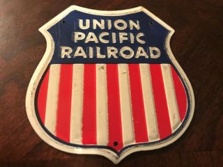 Old Union Pacific Railroad Metal Sign Vintage Train Signs Look Up