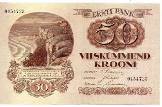 Estonia - Vintage 50 Krooni 1929 Large Banknote 0454723