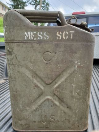 Vintage 1952 Korean War Era Us Military Jerry Can Military Green G Army Gas Can