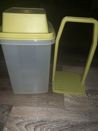 Tupperware Vtg Pickle Keeper Container Sheer Olive Green Avocado 1330