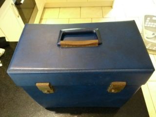 VINYL LP RECORD STORAGE BOX CASE (BLUE) VINTAGE 1960s / 1970s 2