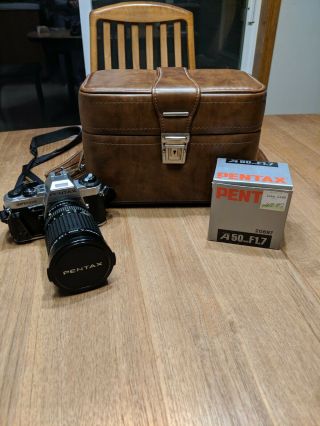 Pentax Program 35mm Film Camera Vintage With Two Smc Lenses