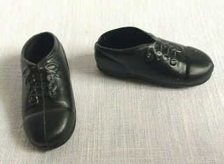Vintage G I Joe Cadet Dress Shoes Low Cut Tie Ups Black Plastic