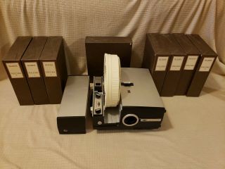 Sawyers Rotomatic 707 Aq Slide Projector Auto - Focus W/ 8 Carousels Execellent