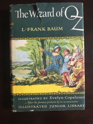 The Wizard Of Oz L Frank Baum 1956 Illustrated Junior Library Hardcover Book