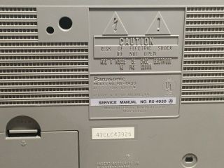 Vtg Panasonic RX - 4930 Stereo AM - FM Cassette Tape Player Boom Box Silver 5