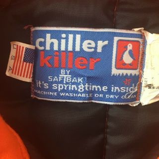 Vintage Chiller Killer Saftbak Men’s Hunting Jacket Orange Large Made In USA 3
