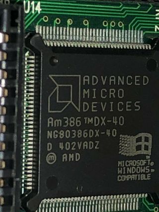 386 motherboard,  AMD 386DX - 40 CPU,  4MB RAM 4