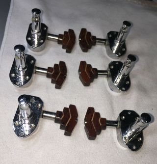 Vintage Grover Imperial Chrome Stairstep Guitar Tuners Tuning Machines 60 ' s 70 ' s 3