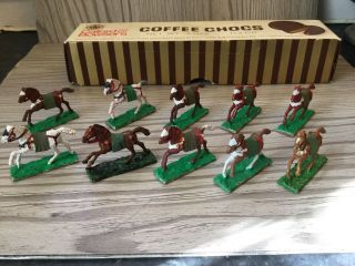Set Of 10 Vintage Lead Painted Horses