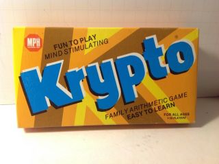 Vintage Mph Games Co.  Krypto Family Arithmetic Game All Ages 1 - 10 Players