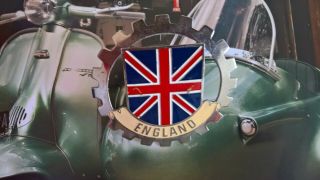 Lambretta Vespa Mod Vintage Classic Car Badge Bar Grille England Enamel Cog