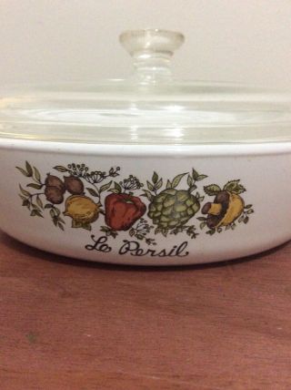 Vintage Corning Ware Spice of Life P - 83 - B Le Persil Skillet w/ Glass Lid P - 83 - C 2