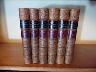 James Naval History Of Great Britain 6 Vol Fine Gilt Leather Set Royal Navy 1860