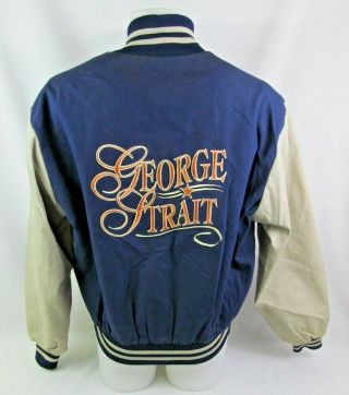 George Strait Vintage Varsity Style Tour Wear Jacket Large Trans Graphics