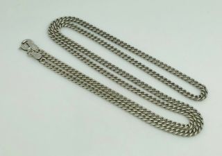 Stylish Vintage Italian Sterling Silver 3mm Curb Link Necklace/chain 20 " A