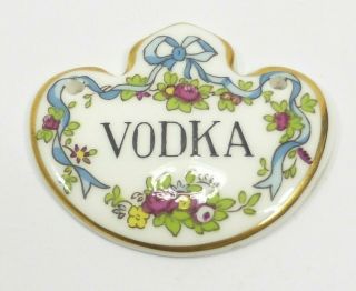 Vintage Coalport Bone China Vodka Decanter Label Tag