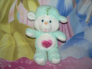 13 " Vintage Green Gentle Heart Lamb Care Bear Cousin 1980 Baby Boy Girl Gift Toy