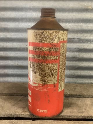 SCARCE Vtg 50s 60s Cities Service Outboard Oil 32 Oz CONE TOP Can Gas Station 4