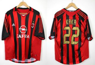 Ac Milan Home Shirt Vintage 2005/06 Adidas Zafira 22 Kaka Football Jersey - Xl