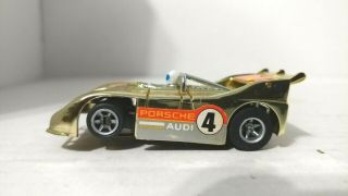 Vintage Aurora Afx Gold 4 Porshe - Audi 510k 1:64 Scale Slot Car