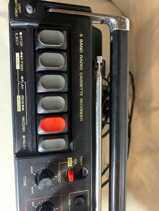 Vintage Sanyo Model M9800t Radio Cassette Recorder w/ FM 5 Bands - READ 5