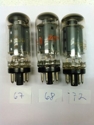 (3) Vintage Sylvania 7591a Vacuum Tubes Closely Matched Coin Base Made In Usa