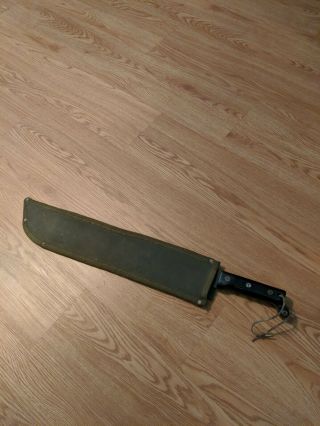 Vintage Ontario Knife U.  S.  Military Vietnam Era Machete - Carbon Steel Blade