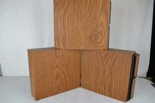 3 Vintage Faux Wood Grain 2 Drawer Audio Cassette Holder 28 Tape Storage Case 5