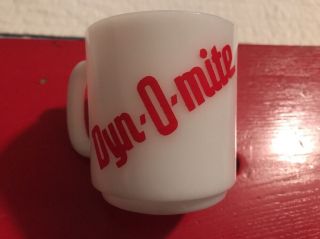Dyn - O - Mite Glasbake White Milk Glass Mug Cup Good Times Jimmy Jj Walker Vintage