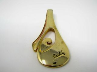 Pierre Cardin Modernist Necklace Pendant Vintage Gold Tone
