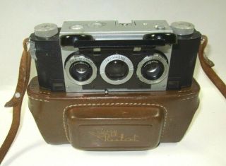 Vintage Realist Stereo Camera David White In Leather Case - -