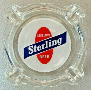 Vtg Mellow Sterling Beer Glass Ashtray Sterling Brewers Heileman Evansville In