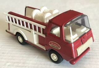 Vintage 1970s Tonka Tiny Mini Pressed Steel Red Fire Truck W/ Ladders Usa