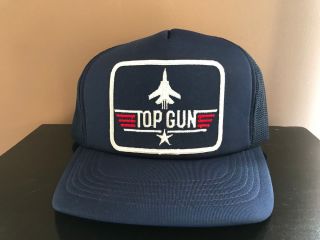 Vintage 1986 Top Gun Movie Paramount Pictures Trucker Snapback Hat Cap