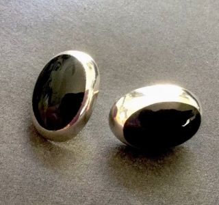 Vintage Sterling Silver Black Onyx Earrings
