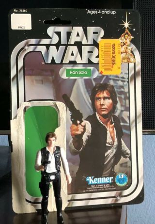Vintage Star Wars Han Solo Kenner 1977 Figure & 12 Back Card Nm