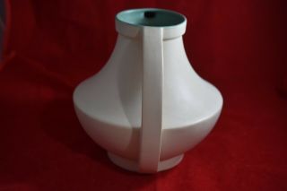 Vintage Art Deco Two Handled Coors Art Pottery Vase - Matt Finish,  Cream/Turquoise 4