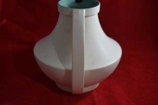Vintage Art Deco Two Handled Coors Art Pottery Vase - Matt Finish,  Cream/Turquoise 5