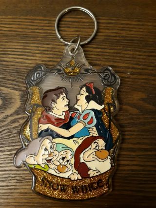 2 Vintage Disney Snow White and the Seven Dwarfs Prince Key Chain Ring St.  Lucia 2