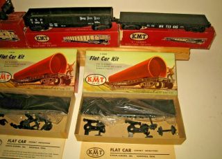 Vintage KMT K Series 4x Train Cars & 2x GM&O Flat Car Kits 0402 MIB X9 3