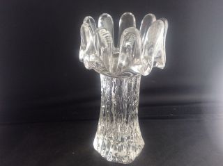 Vintage Kosta Boda Gorman Ward Swedish Art Glass Sunflower Vase Candle Holder 2
